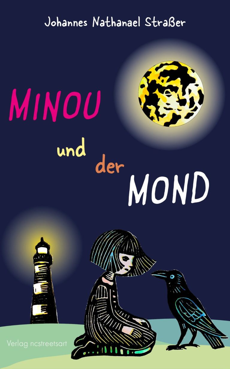 Bunte gasse mit roten und gelben Gebäuden, Bäumen und strahlend blauem Himmel.